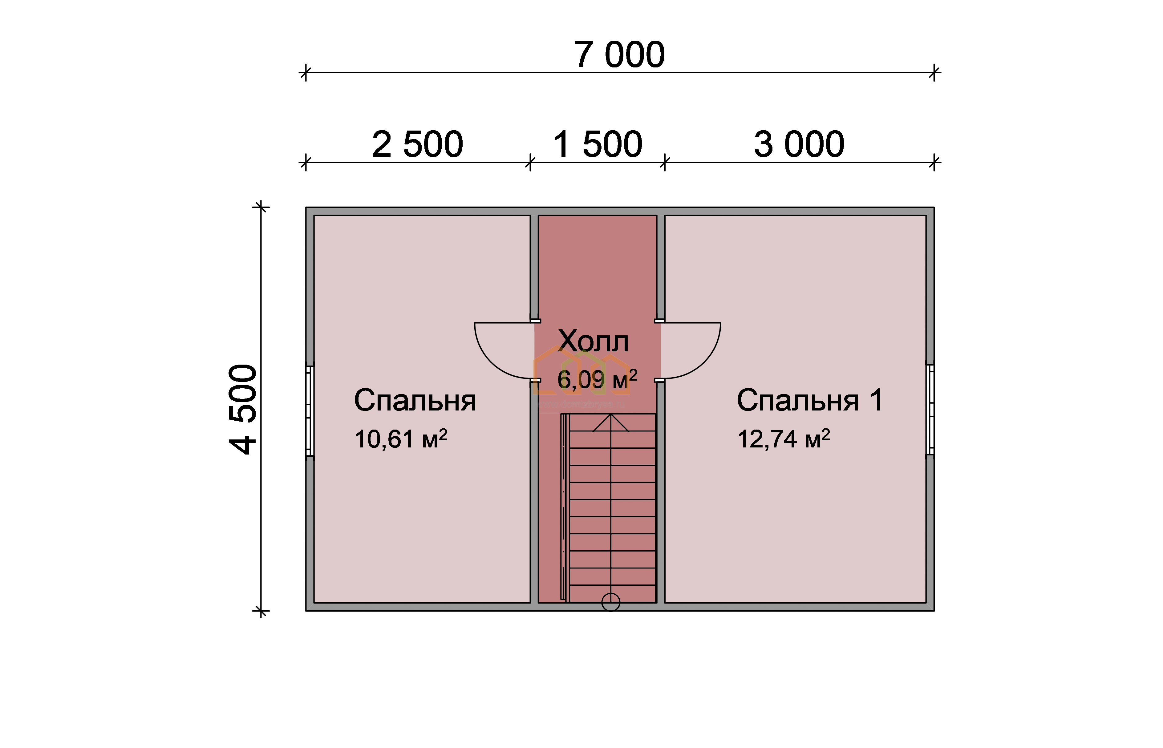 Каркасный дом 6х7 с мансардой - цена 1479500 руб под ключ в Борисоглебске.  Площадь: 77.25 м² с крыльцом