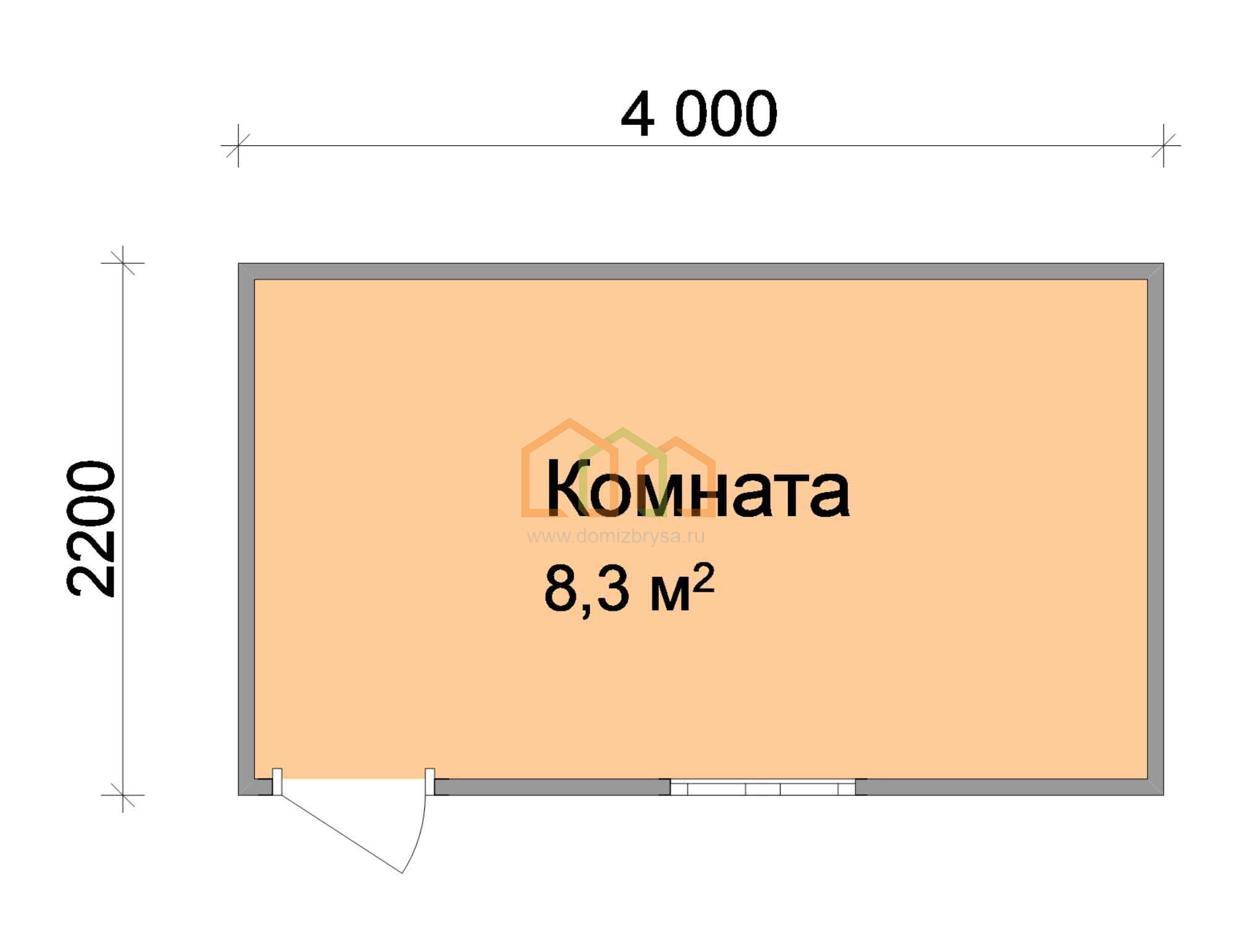 Дачная бытовка Лютик (С) 4x2.2 Площадь: 8.8 м² со сборкой на участке под  ключ в Борисоглебске и области